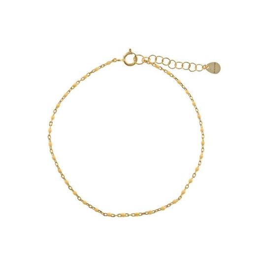Picture of Pulsera plata baño oro con bolitas esmaltadas amarillo