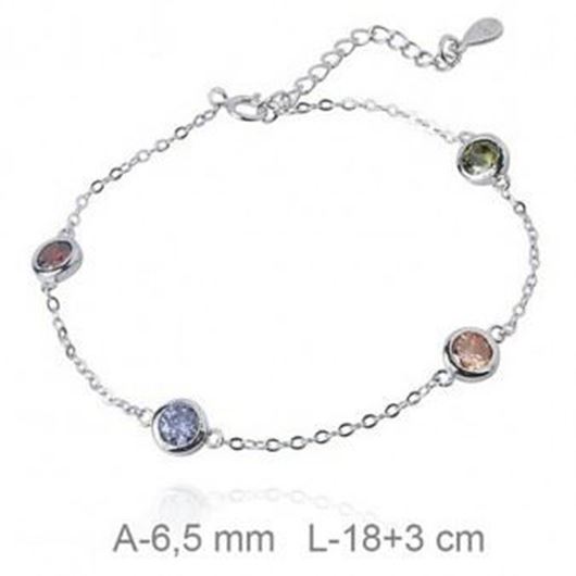 Foto de Pulsera de plata baño de rodio circonitas de colores