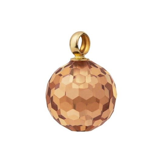 Foto de Colgante bola facetada champán 10mm con anilla de oro amarillo 18kt