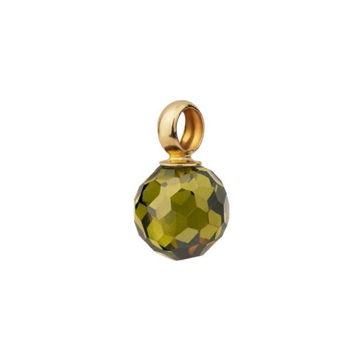 Foto de Colgante bola facetada verde 6mm con anilla de oro amarillo 18kt