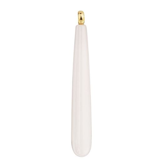 Foto de Colgante Cairo gota Ágatha blanca 40x6mm con anilla de oro amarillo 18kt 