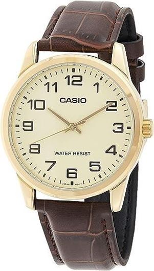 Foto de Reloj Mujer Casio correa de piel marrón y tono dorado