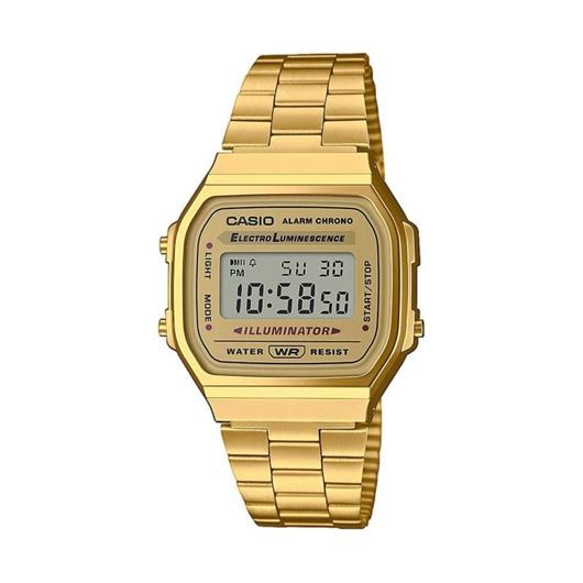 Foto de Reloj unisex retro Casio digital acero dorado