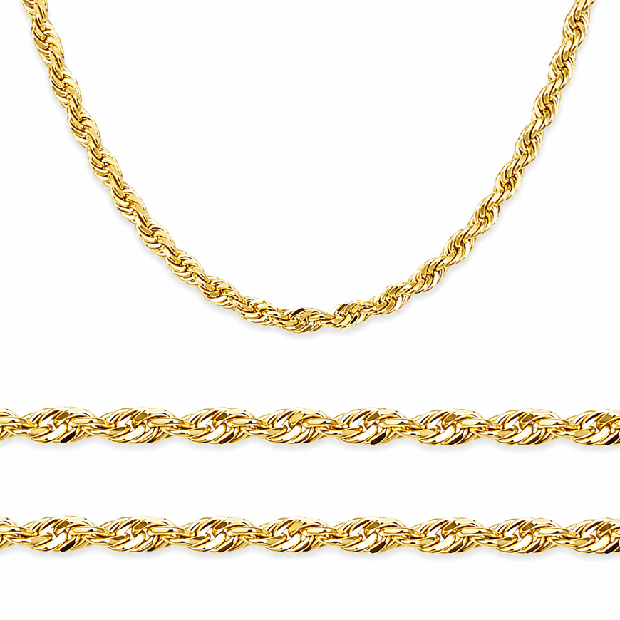 Foto de Cadena oro amarillo 18kt, eslabón singapur, grosor 1,50mm, longitud 50cm