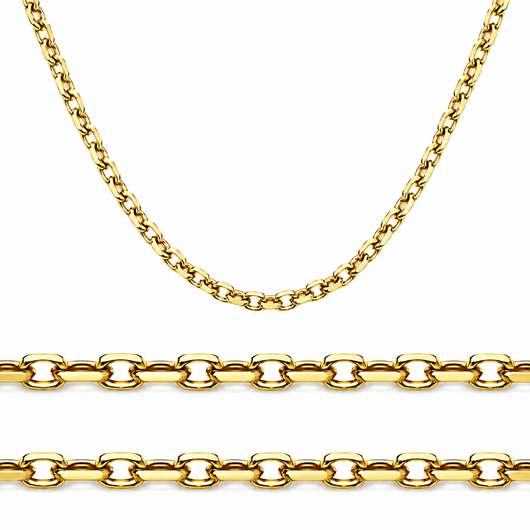 Foto de Cadena oro 18kt eslabón forzado, longitud 50cm