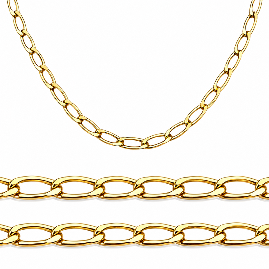 Foto de Cadena de oro amarillo 18kt eslabón bilbao, grosor 2,20mm, longitud 60cm