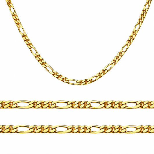Foto de Cadena oro amarillo 18kt eslabón programado 3x1, grosor 1mm, longitud 50cm