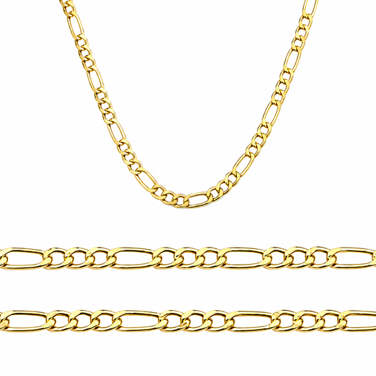 Picture of Cadena programada 3x1 en oro amarillo 18kt, grosor 2mm, longitud 50cm