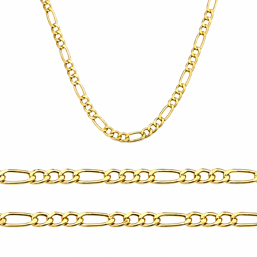 Foto de Cadena programada 3x1 en oro amarillo 18kt, grosor 2mm, longitud 50cm