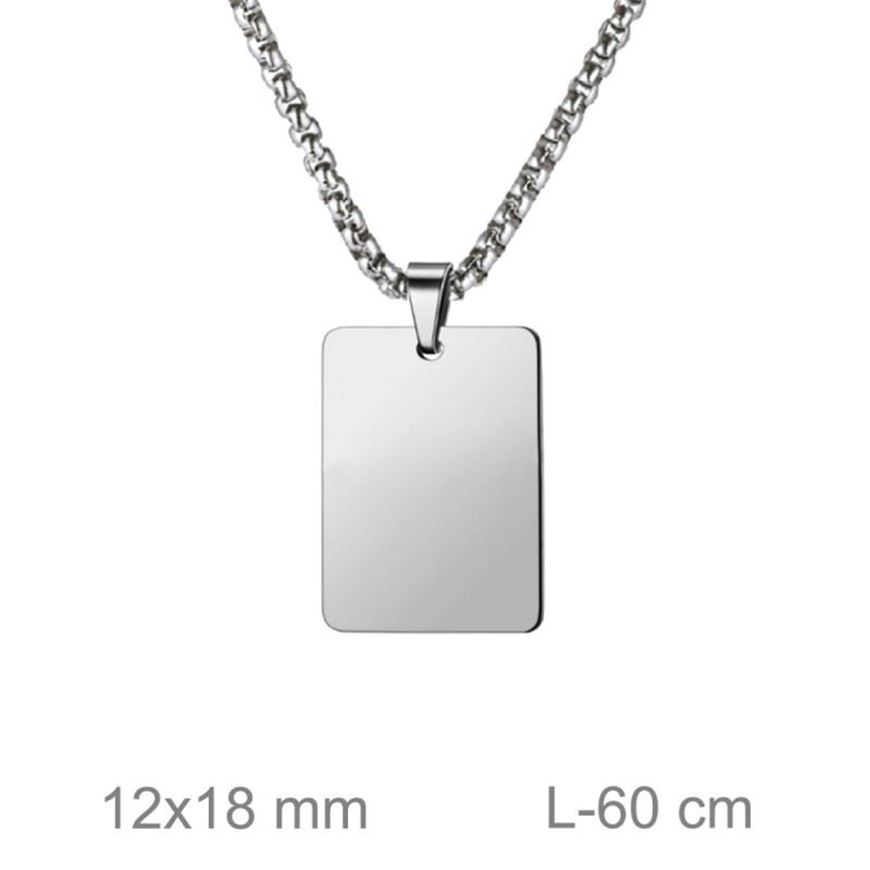 Foto de Gargantilla de acero con placa 12x18mm