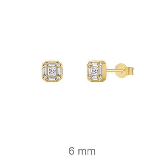 Foto de Pendientes de plata baño de oro con circonitas