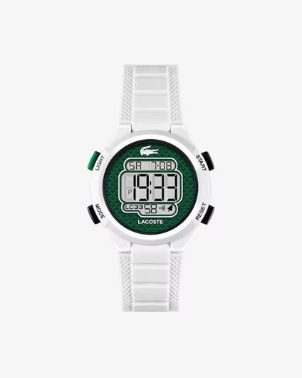 Foto de Reloj digital LC33 de silicona blanco y verde