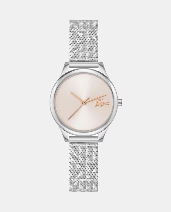 Foto de Reloj de acero Mini Crocodelle para mujer con esfera rosa