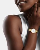 Foto de Reloj de acero dorado Mini Crocodelle para mujer con esfera nácar