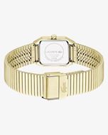 Foto de Reloj de acero dorado René para mujer con esfera blanca
