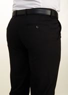 Foto de Pantalón de traje negro semi Slim-Fit de tiro bajo con cinturilla adaptable 