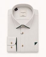 Foto de Camisa con bolsillo espiga Gris con detalles en verde