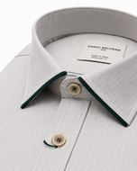 Foto de Camisa con bolsillo espiga Gris con detalles en verde