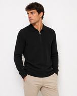 Foto de Jersey de punto cuello polo con cremallera color negro