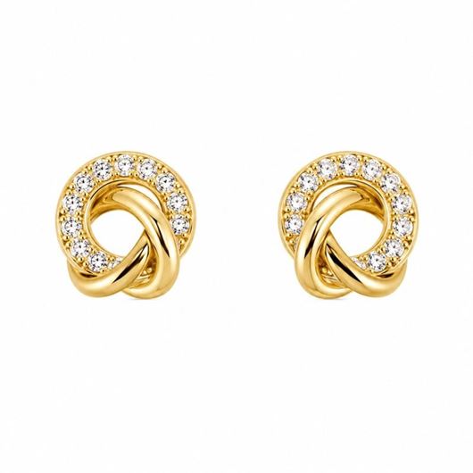 Foto de Pendientes oro amarillo18 kt  triple aro con circonitas