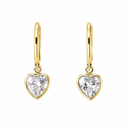 Picture of Pendientes oro amarillo 18 kt con corazón circonita