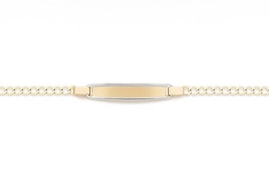 Picture of Pulsera esclava de bebé oro amarillo 18kt con placa bicolor
