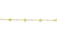 Foto de Pulsera de bebé oro amarillo 18kt con perlitas y mariposas