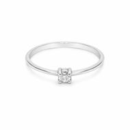 Foto de Solitario en oro blanco 18kt y un diamante talla brillante 0,13ct, Color G, Pureza VS