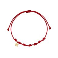 Foto de Pulsera 7 nudos nylon rojo Estrella en oro amarillo 18kt