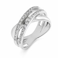 Foto de Sortija de oro blanco 18kt y 30 brillantes de 0,24ct total