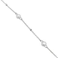 Foto de Pulsera de bebé en oro blanco 18kt y perlas agua dulce