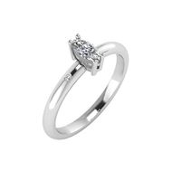 Foto de Anillo de oro blanco 18 kilates y diamante en talla marquise de 0.16 quilates