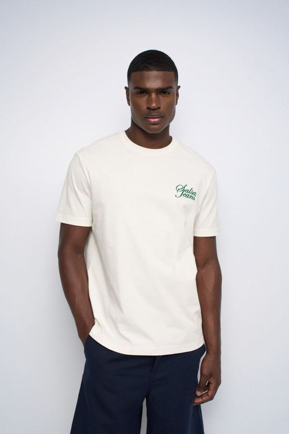 Foto de Camiseta con logo bordado blanca