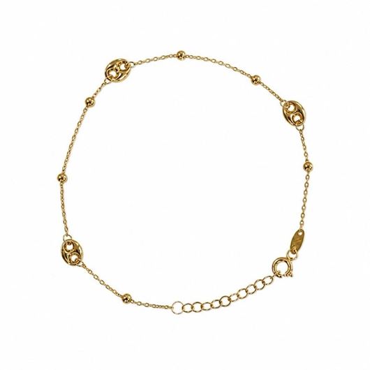 Foto de Pulsera oro amarillo 18kt calabrotes y bolitas