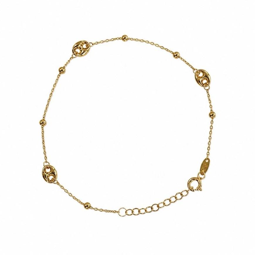 Foto de Pulsera oro amarillo 18kt calabrotes y bolitas