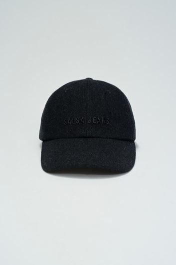 Foto de Gorra de lana con logo borgado color negro