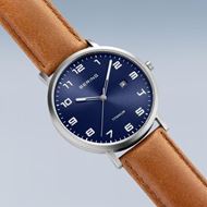Foto de Reloj Titanium esfera azul 40mm cuero marrón