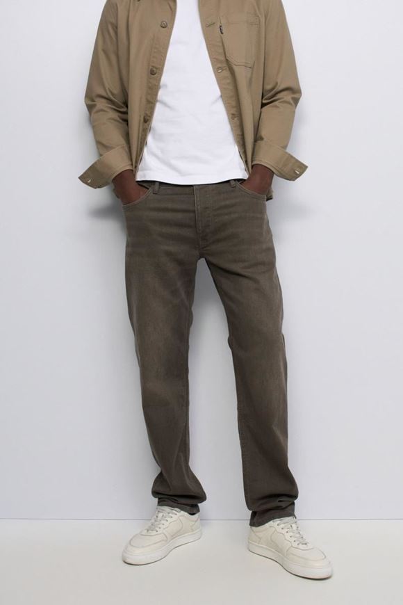 Foto de Pantalones Regular Fit S-Activ cierre abotonado marrón lavado