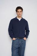Picture of Jersey de punto cuello en V marino