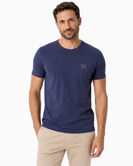 Foto de Camiseta con logo en relieve azul marino