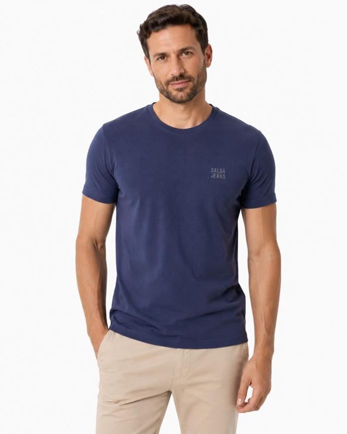 Picture of Camiseta con logo en relieve azul marino
