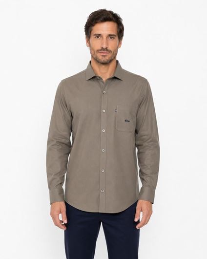 Foto de Camisa DB en tejido cálido color tabaco