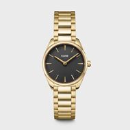 Foto de Caja de regalo Féroce Mini Reloj Acero, Negro y Pulsera de Cadena, Color Oro