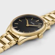 Foto de Caja de regalo Féroce Mini Reloj Acero, Negro y Pulsera de Cadena, Color Oro