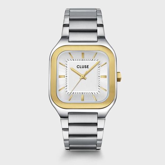 Picture of Reloj Quadrus de acero, plata, bicolor