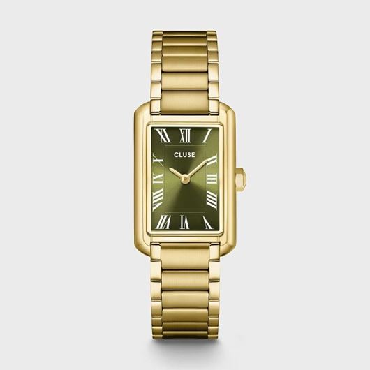Foto de Reloj Belisenna de acero, color oliva y dorado