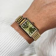 Foto de Reloj Belisenna de acero, color oliva y dorado
