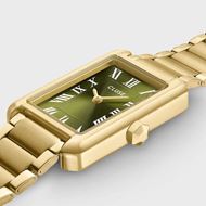 Foto de Reloj Belisenna de acero, color oliva y dorado