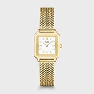 Foto de Reloj Gracieuse Mini de malla, blanco, color dorado