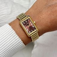 Foto de Reloj Belisenna de acero, color moca y dorado